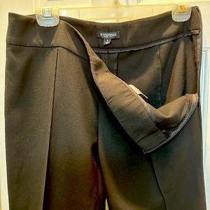 Black Front Pleat Side Zip Pants. No Pockets.